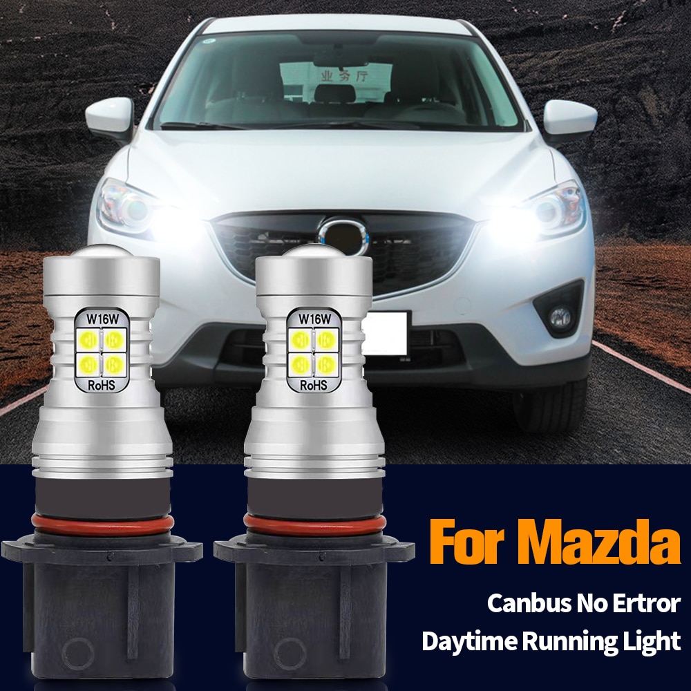 2pcs LED ְ  Ʈ DRL   Canbus No Error P13W For Mazda CX-5 2013 2014 2015